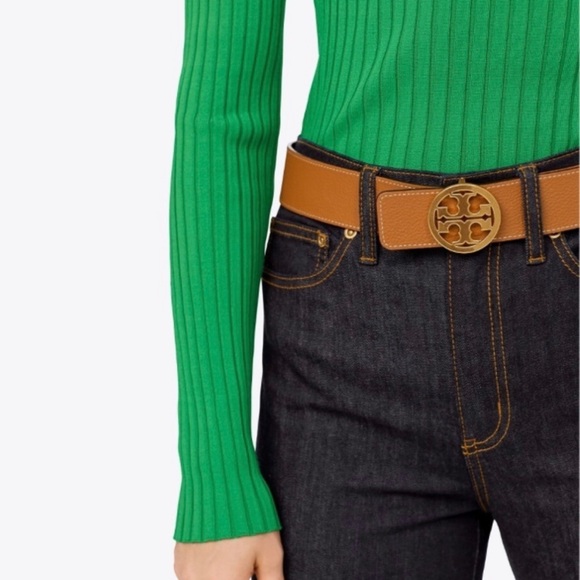 TORY BURCH Pebbled leather reversible belt XS BLACK NEW CUOIO Missing Buckle